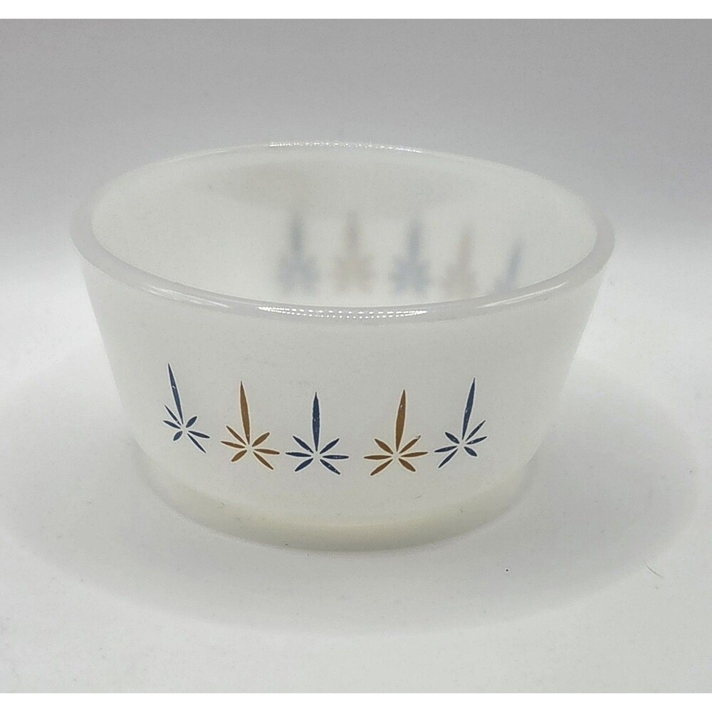 VTG Anchor Hocking Fire King Candle Glow Atomic Star Starburst Custard Ramekin